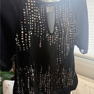 Madison Marcus Silk Sequin Top